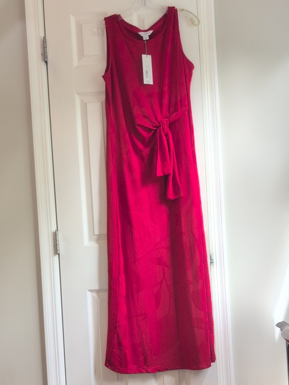 Liz Claiborne Red Sleeveless Tie-Front Maxi Dress